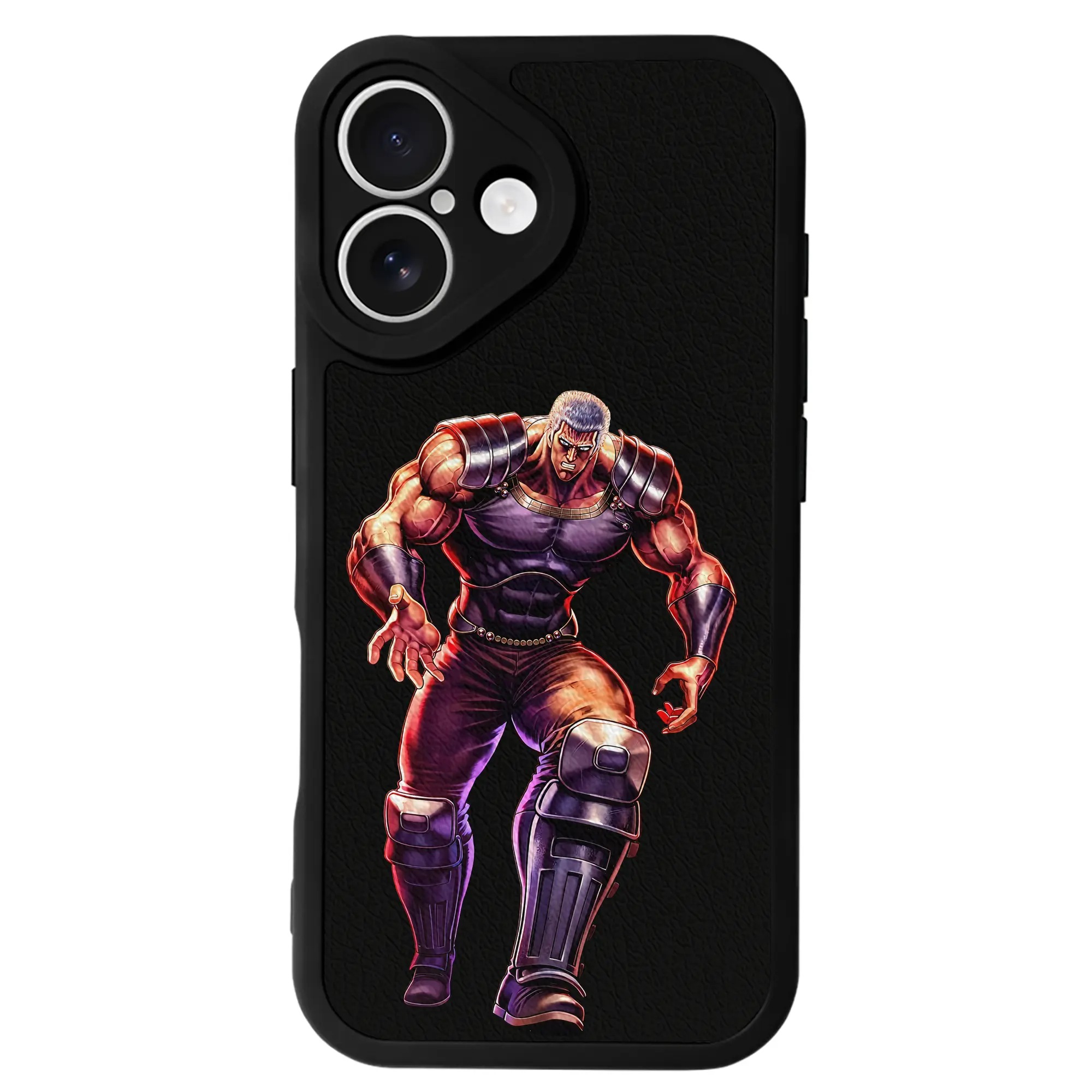 北斗の拳 グッズ,ラオウ - IPhone 16シリーズ対応 ・ シリコンスマホケース ・ レザー調 ・ 高精度フィット ・ 耐衝撃 ・ ワイヤレス充電対応 ・ 精密カット